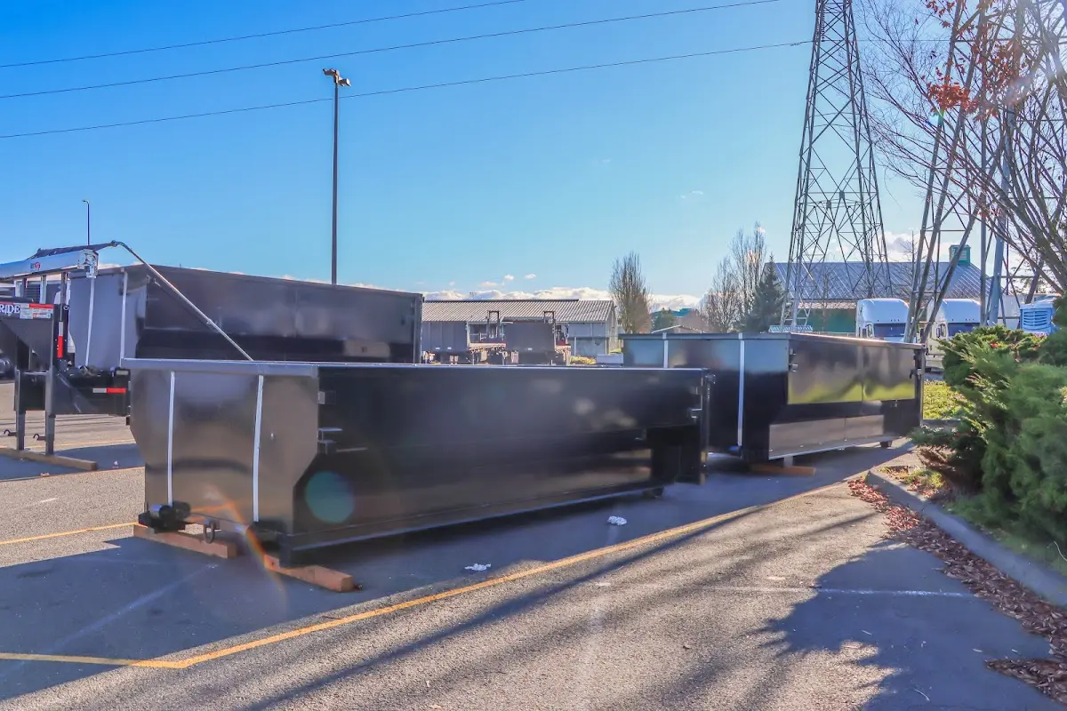 Roll-off dumpster ready for waste disposal at job site for Residential Dumpster Rental in Berlin